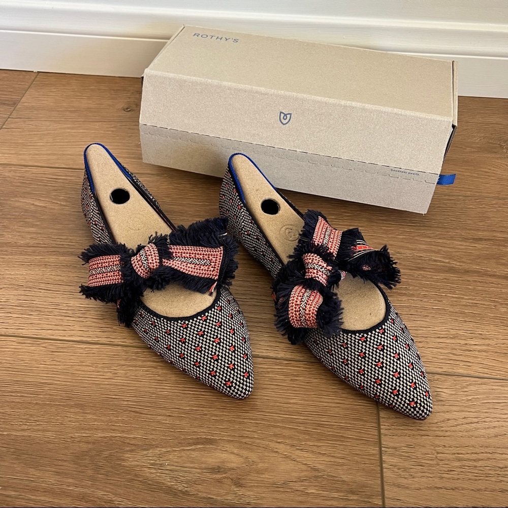 NEW Rothy’s Mary Jane Coral Dot - Pointed Mary Janes Retired NIB - Womens 9